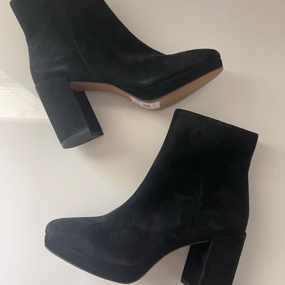 NEW Black Suede Ankle Boots